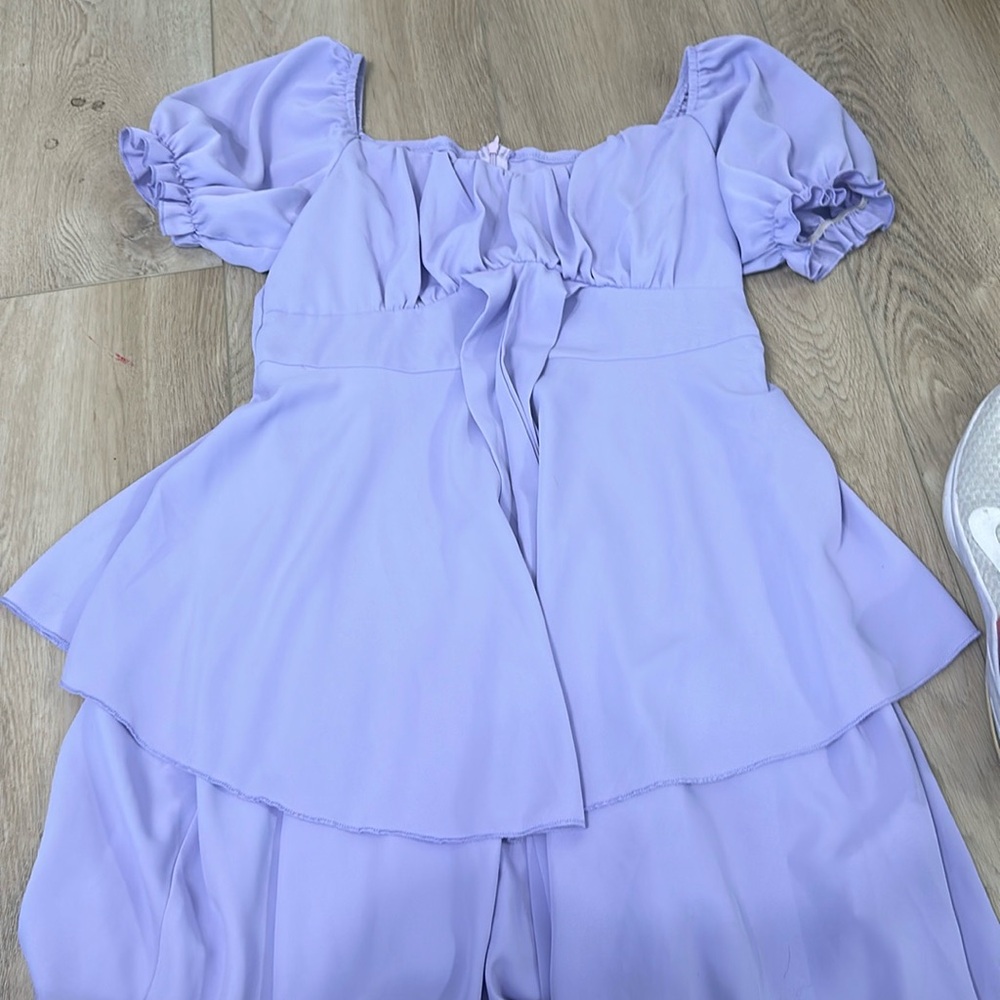 Summer Womens Short Dress Sleeve Neck Hem Dress Knee Length Beach Party Dress